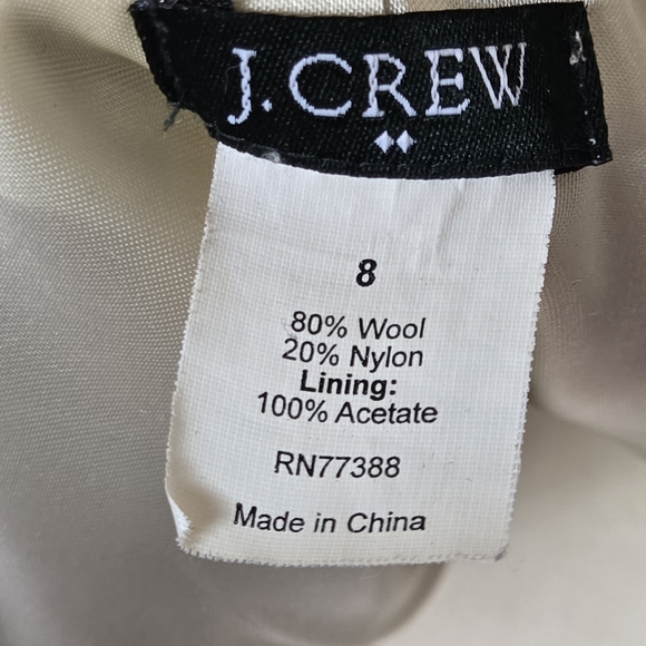 J. Crew Y2K Classic Wool Tan Equestrian Preppy Academia Women's Blazer Size 8 - Picture 5 of 8